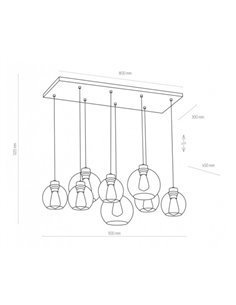 Підвісний світильник/люстра TK-LIGHTING Cubus Сірий 2