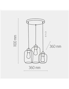 Підвісний світильник/люстра TK-LIGHTING Marco Прозорий, Бежевий, Зелений 2