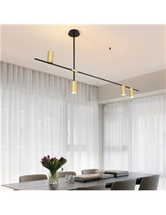 Підвісний світильник/люстра Terra svet TUBUS LINEAR PENDANT Чорний / Золотий