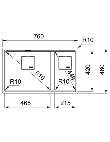 Кухонна мийка Franke KUBUS 2 Сахара (125.0517.109)