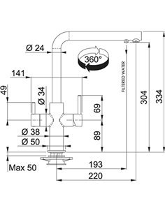 Кухонний змішувач Franke NEPTUNE CLEAR WATER Сірий камінь (115.0627.653) 2
