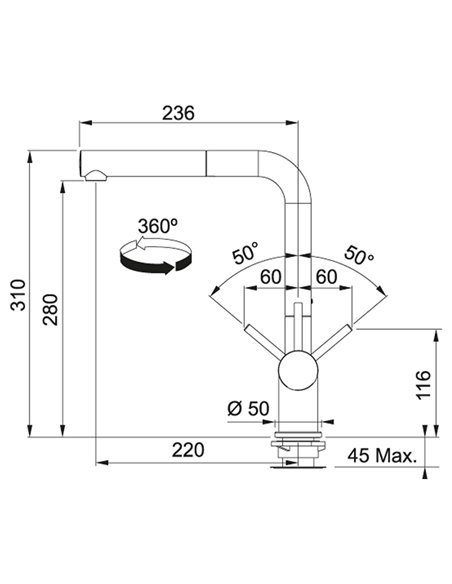 Кухонний змішувач Franke ACTIVE PLUS Чорний  (115.0373.901)