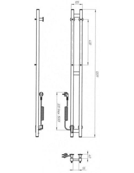Рушникосушка Laris Білий Зебра Дует 120,9х10,5 см