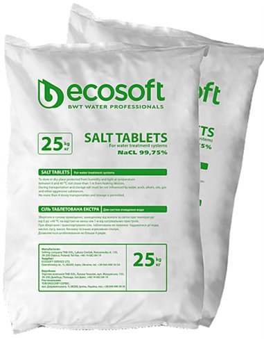 Таблетована сіль ECOSOFT Ecosil 25кг