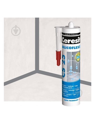 Герметик Силіконовий Ceresit CS 25 SILICOFLEXX 280 мл Сірий