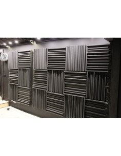 ПАНЕЛЬ З АКУСТИЧНОГО ПОРОЛОНУ ECOSOUND MANHATTAN MINI. 50ММ 50Х50СМ КОЛІР ЧОРНИЙ ГРАФІТ 2