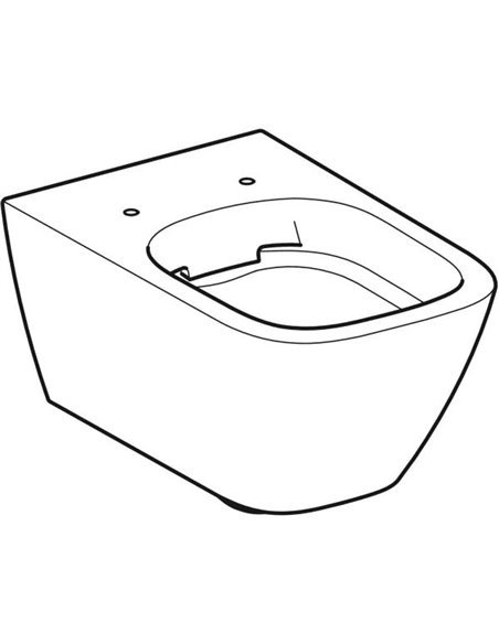 Підвісний унітаз Geberit Smyle Square лійкоподібний, закрита форма, Rimfree