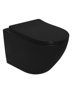 Підвісний унітаз REA CARLO MINI RIMLESS FLAT BLACK MATT
