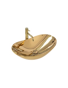 Умивальник (раковина) REA ROYAL GOLD накладний золотий
