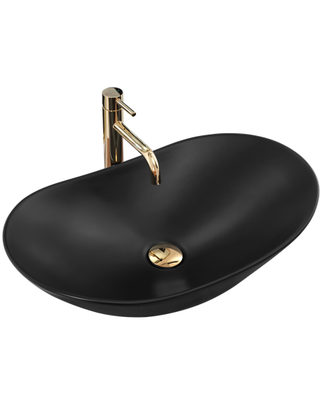 Умивальник (раковина) REA ROYAL 60 BLACK MAT накладний чорний
