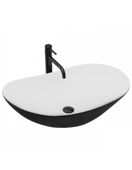 Умивальник (раковина) REA ROYAL BLACK WHITE накладний
