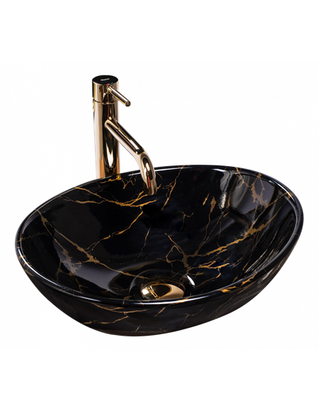 Умивальник (раковина) REA SOFIA MARBLE BLACK накладний