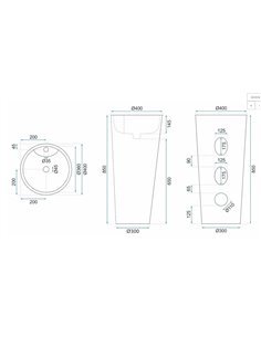 Умивальник (раковина) REA BLANKA підлоговий білий 2