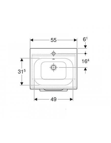 Вбудований умивальник Geberit Selnova Square