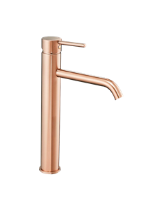 Змішувач для раковини (умивальника) REA LUNGO ROSE GOLD рожеве золото високий