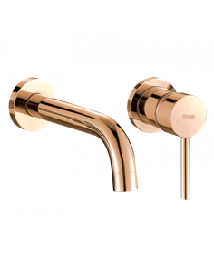 Змішувач для раковини (умивальника) REA LUNGO ROSE GOLD рожеве золото прихованого монтажу