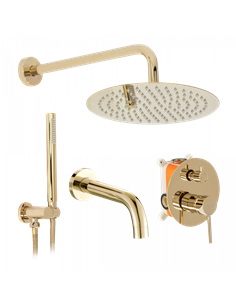 Душовий гарнітур REA LUNGO L.GOLD + BOX (кран для ванни) золото