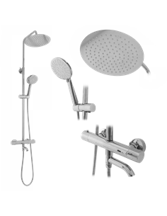 Душовий гарнітур REA LUNGO CHROME з термостатом та виливом