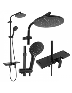 Душовий гарнітур REA SANTOS BLACK чорний з виливом
