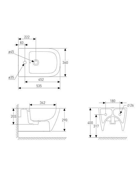 SOLO біде підвісне Volle 13-55-112