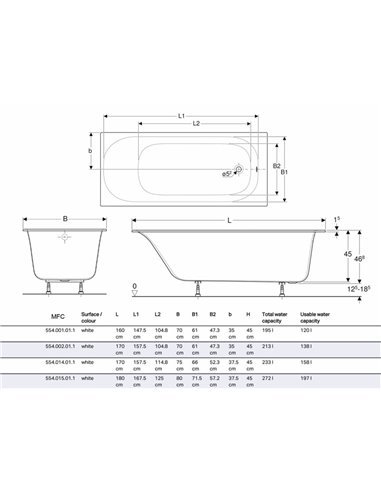 Geberit Soana 70х160