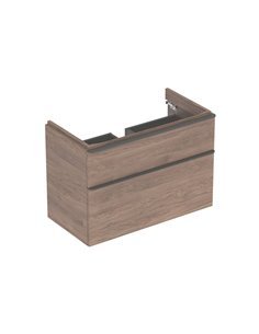 Шафа для умивальника Geberit Smyle Square, з двома ящиками, темний горіх