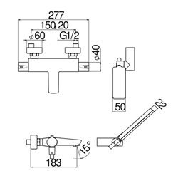 Термостатичний змішувач для ванни Nobili Acquaviva 2