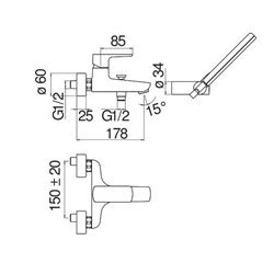 Змішувач для ванни Nobili Acquaviva 2