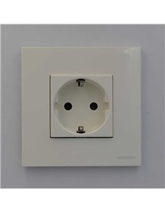 Розетка 1-на з заземленням та шторками ABB Zenit Білий 2