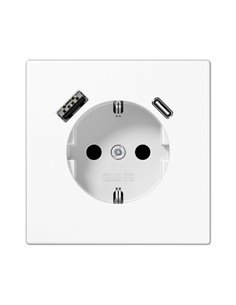 Розетка Jung LS біла 1-на з заземленням + USB Type C+A ( LS1520-15CAWW )