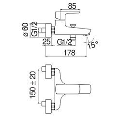 Змішувач для ванни Nobili Acquaviva 2