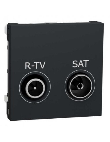 Розетка Schneider Unica NEW антрацит R-TV/SAT 2 модуля ( NU345454 )