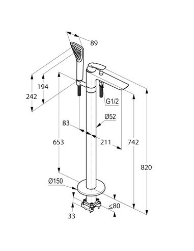 Змішувач для ванни Balance Kludi