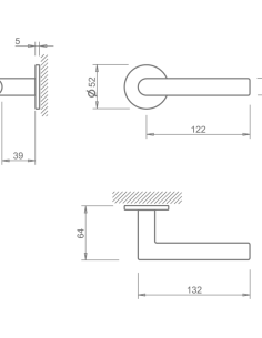 Дверна ручка TUPAI 4002 5S Золото поліроване 2