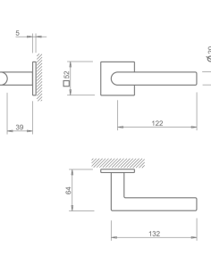 Дверна ручка TUPAI 4002Q 5S Нікель матовий 2
