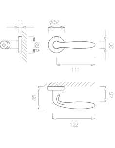 Дверна ручка TUPAI Lorena 1908 бронза матова 2