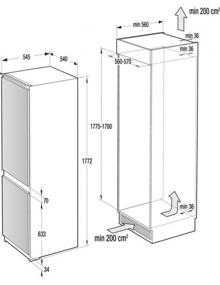 Вбудований холодильник GORENJE NRKI4182A1