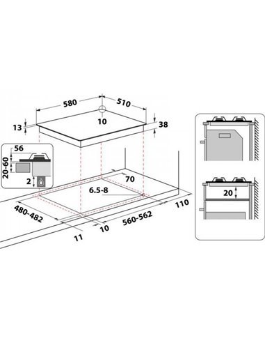 Газова варильна поверхня WHIRLPOOL TGML 661 IX