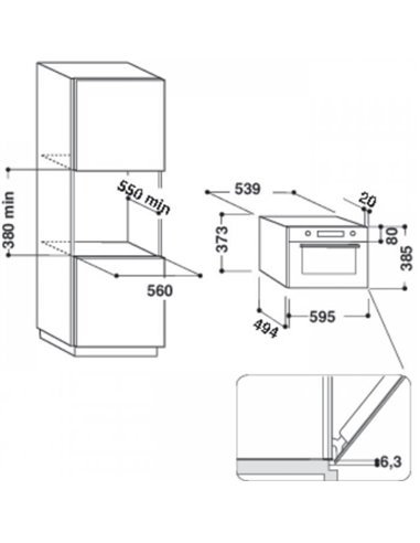 Вбудована мікрохвильова піч WHIRLPOOL AMW730/WH